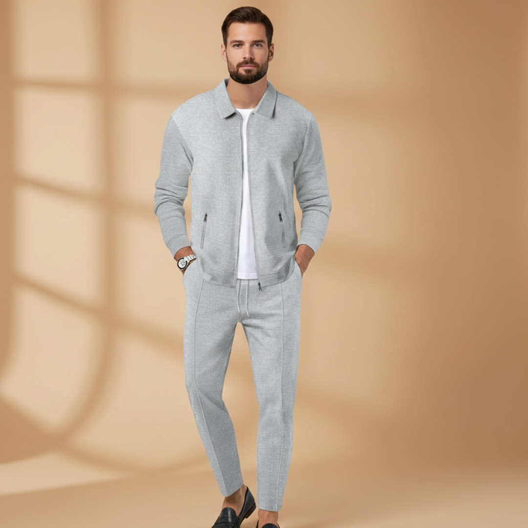 Dylor – Men's Casual Zip Jacket Two Piece Set