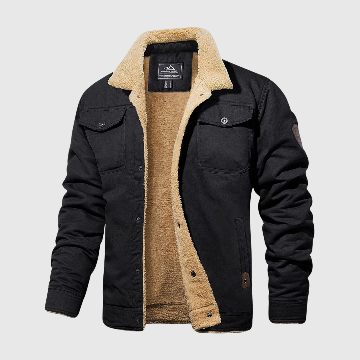 Męska kurtka bomber – Logan-Czarny-S-Trend Polska