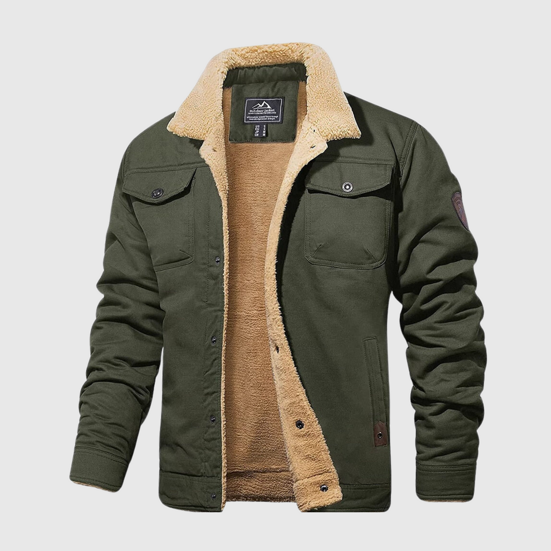 Męska kurtka bomber – Logan-Zielony wojskowy-S-Trend Polska