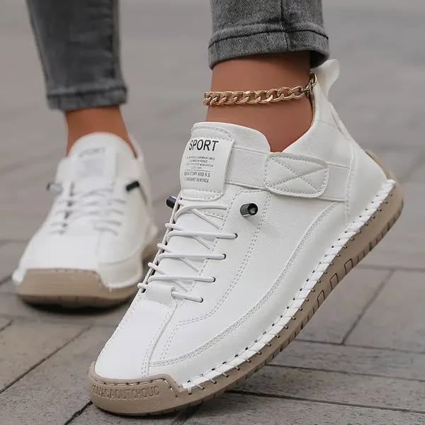 Gwyneth - Orthopaedic Comfort Leather Trainers
