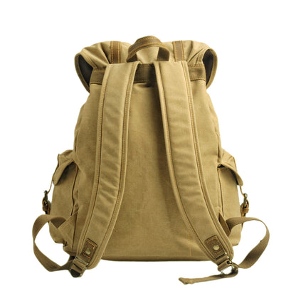 Militär Canvas Rucksack 28L aus Leder & Canvas – Abenteuer Rucksack ROUGEMONT