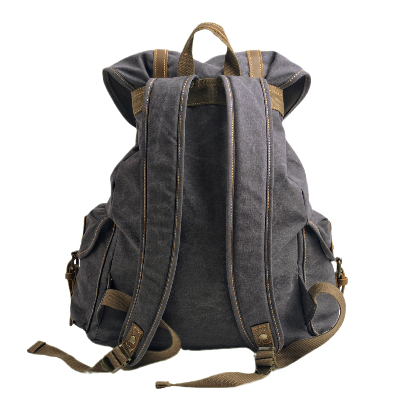 Militär Canvas Rucksack 28L aus Leder & Canvas – Abenteuer Rucksack ROUGEMONT