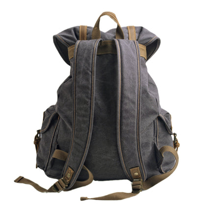 Militär Canvas Rucksack 28L aus Leder & Canvas – Abenteuer Rucksack ROUGEMONT
