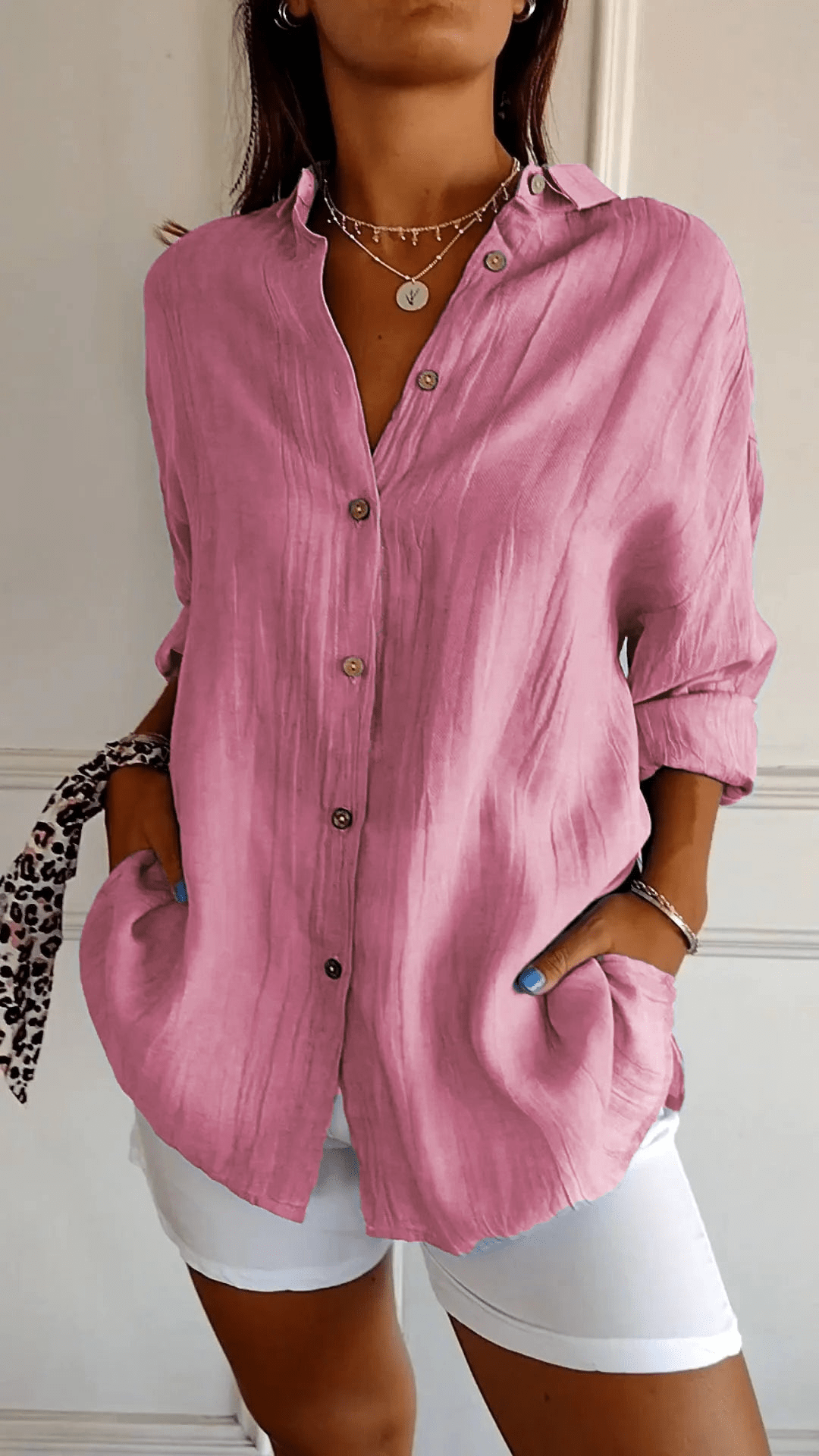Camicia donna a maniche lunghe Slim Lightweight Refined