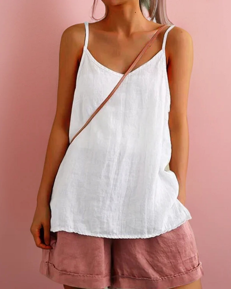Minimalistisch Damen Tank Top mit V-Ausschnitt | Ärmellos