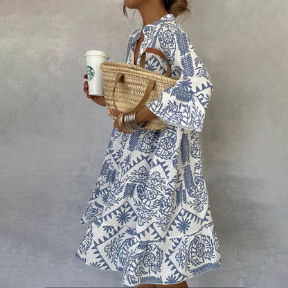 Mira | Damen Minikleid Boho Freizeit mit Print