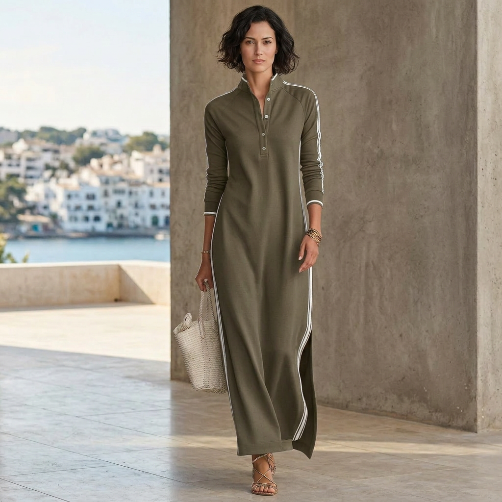 Mirta Visconti™ Abito maxi elegante a maniche lunghe