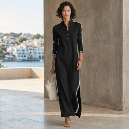 Mirta Visconti™ Abito maxi elegante a maniche lunghe