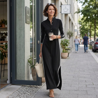Mirta Visconti™ Abito maxi elegante a maniche lunghe