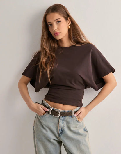 Rachel - T-Shirt mit weiten Ärmeln und Icon-Logo