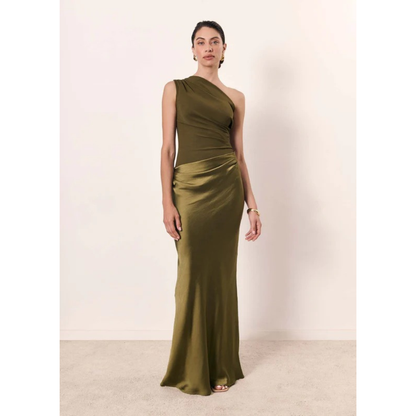 Monika | Damen Maxi Kleid Mit Ein Schulter Für Hochzeit