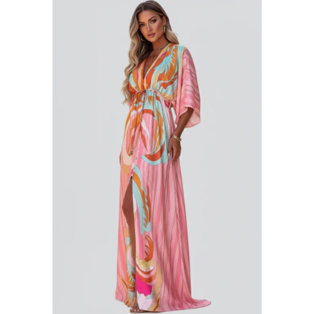 Monique | Damen Sommerkleid Maxi Elegant Leicht Modern