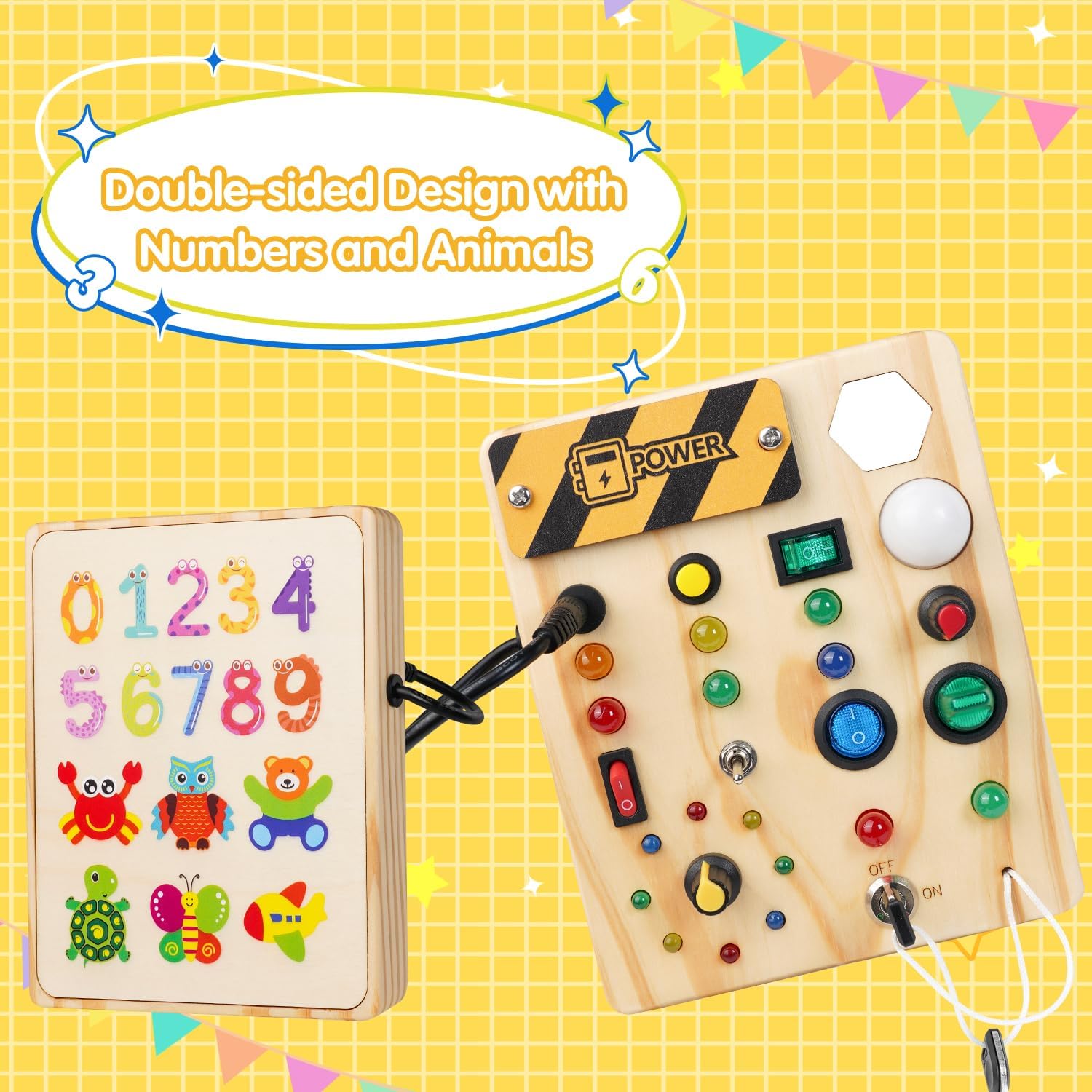 Montessori Toddler Pegboard with LED Lighting - SparkleSense-Nora Luxe