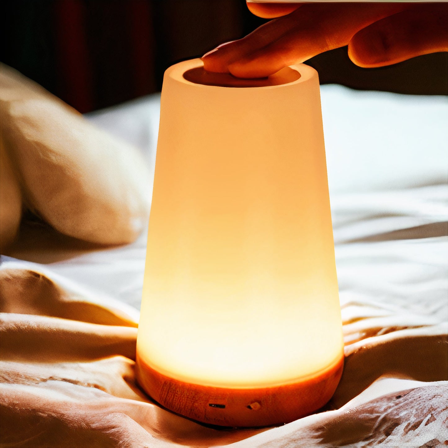 Vnitřní Noční LED Stolní Lampa | Bílá Moderní Dotyková Design