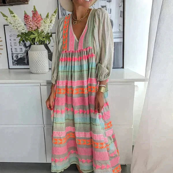 Salomé – Robe midi ample et vibrante femme