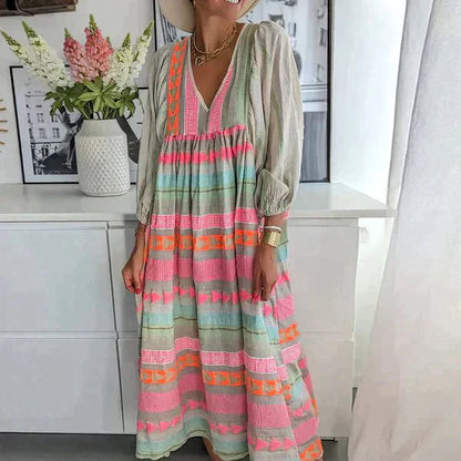 Salomé – Robe midi ample et vibrante femme