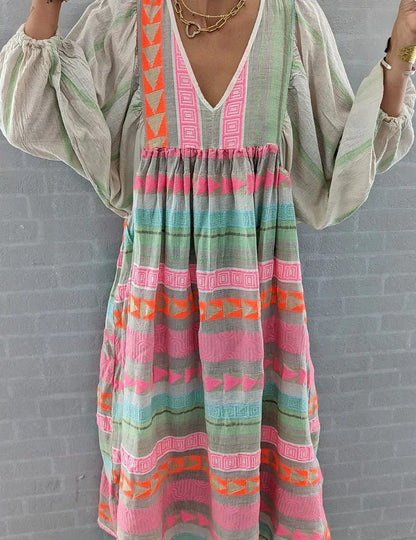 Salomé – Robe midi ample et vibrante femme