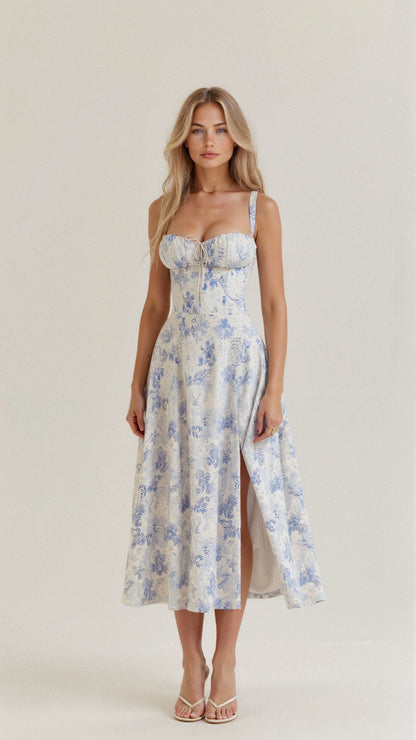 Mathilde – Robe midi à corset femme