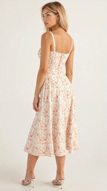 Mathilde – Robe midi à corset femme