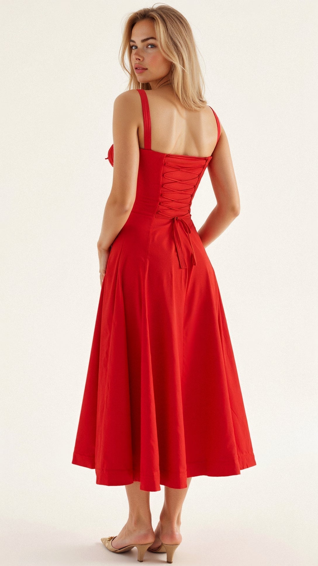 Mathilde - Midi jurk met corset dames