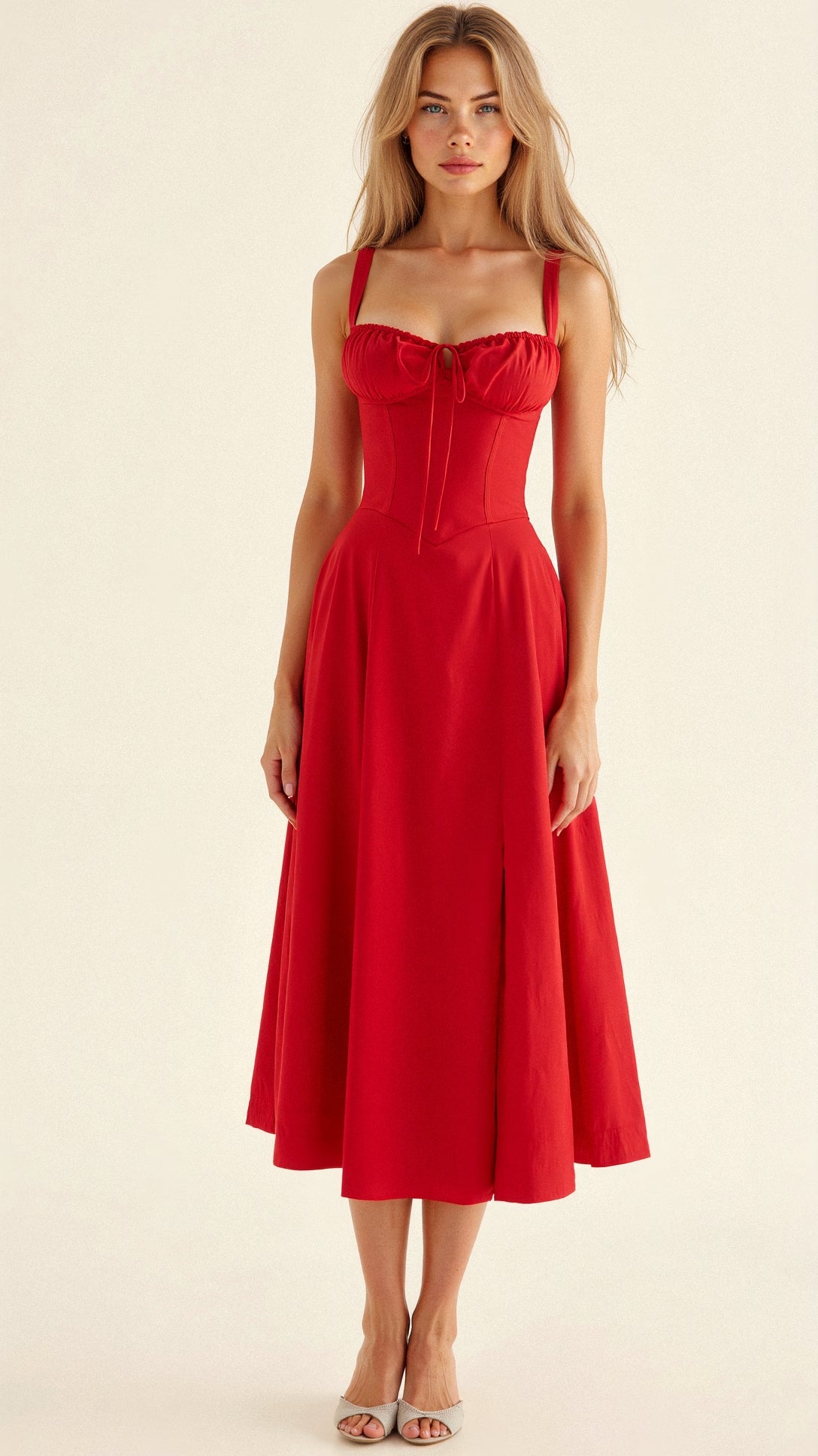 Mathilde – Robe midi à corset femme