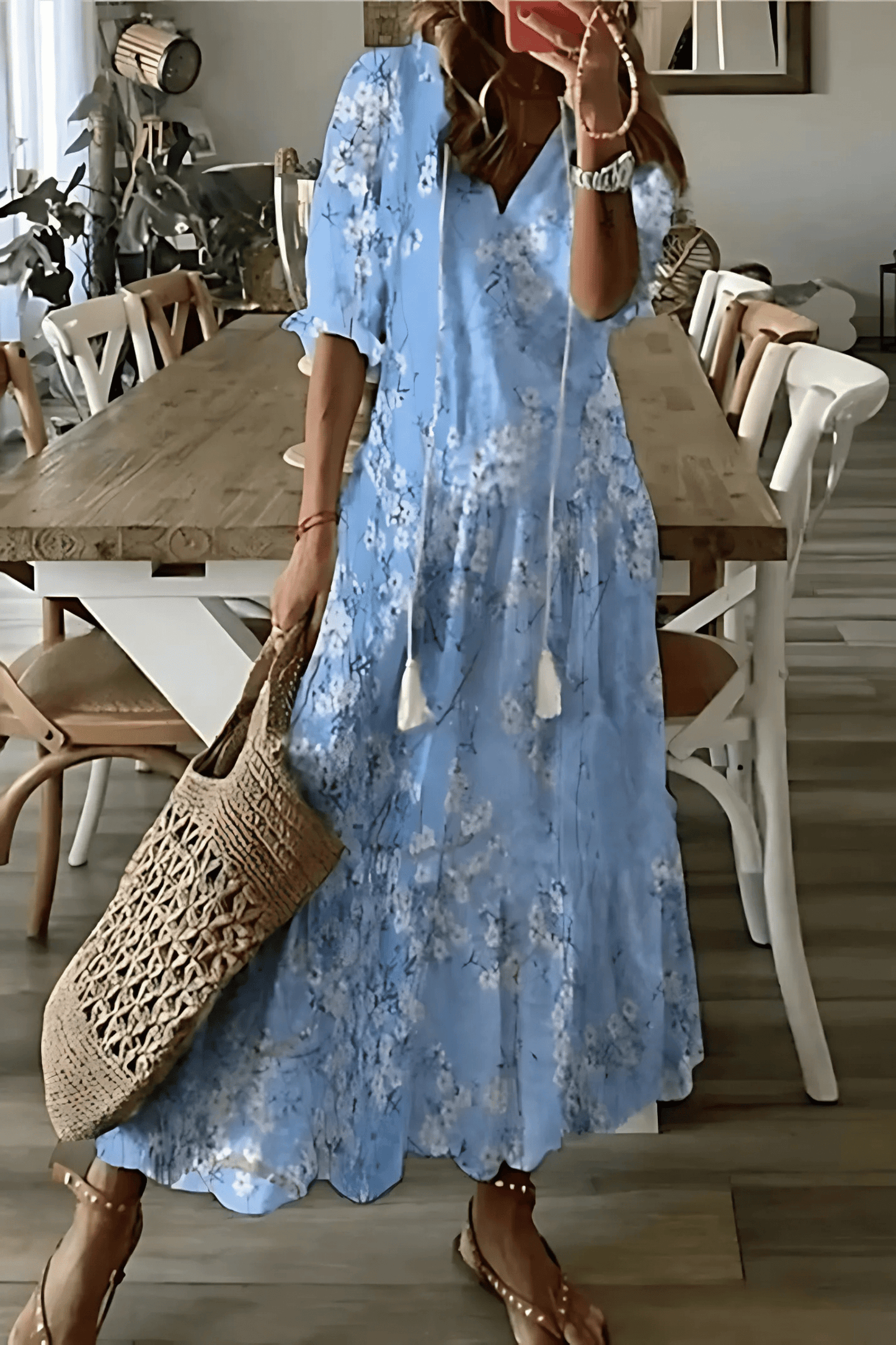Juliette – Robe midi légère et imprimée femme
