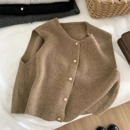 Ruby | Women Button-Up bez rękawów casual Vest