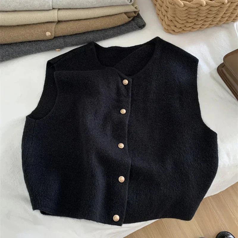 Ruby | Women Button-Up bez rękawów casual Vest