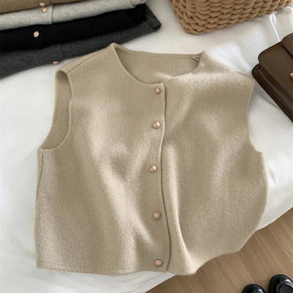 Ruby | Women Button-Up bez rękawów casual Vest