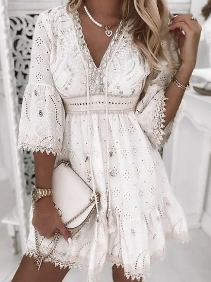 Léa – Robe mini bohème femme