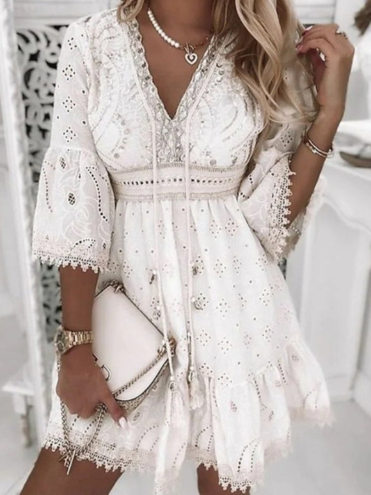 Léa – Robe mini bohème femme