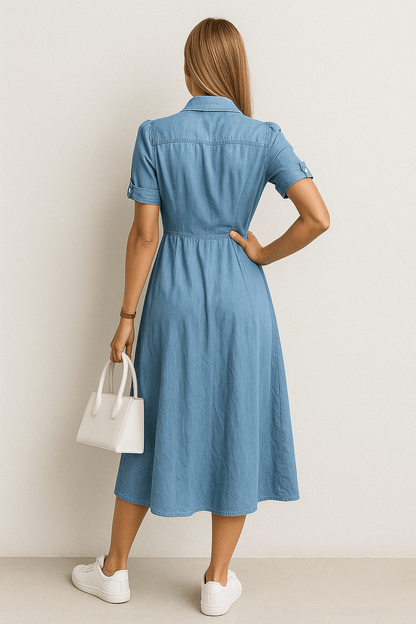 Johanna - Midi denim jurk dames