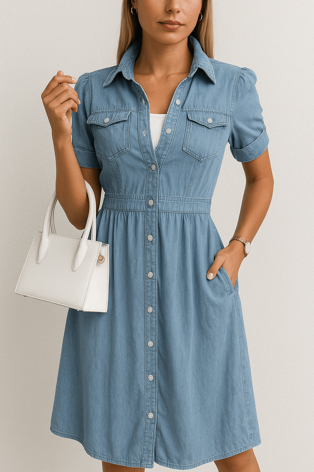 Joanna | Sukienka midi damska z denimu