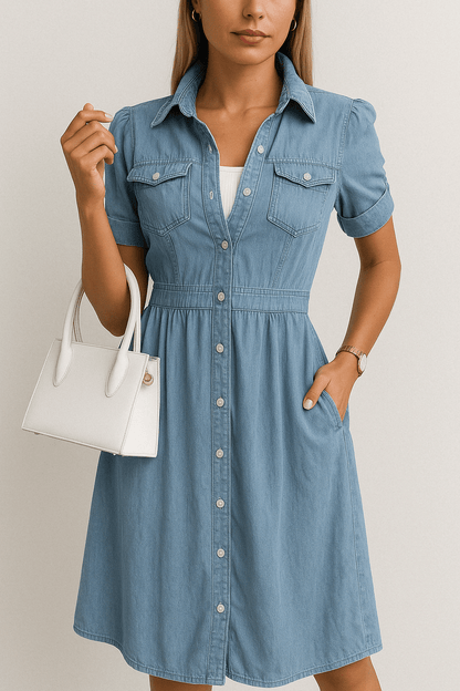 Johanna - Midi denim jurk dames