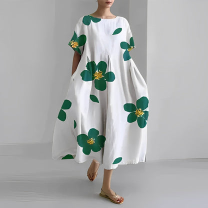 Inès – Robe midi ample à imprimé femme