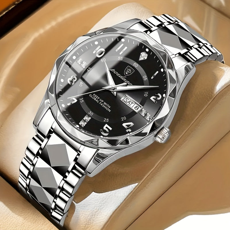 Multifunctional Waterproof Sports Watch for Men - Titan-Silver-Coloured Band With Black Surface-Nora Luxe
