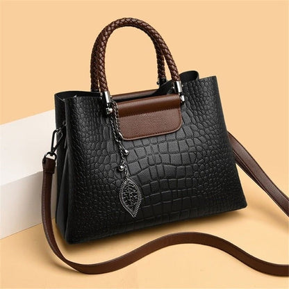 Jolina - Crocodile Top Handle Tote Bag