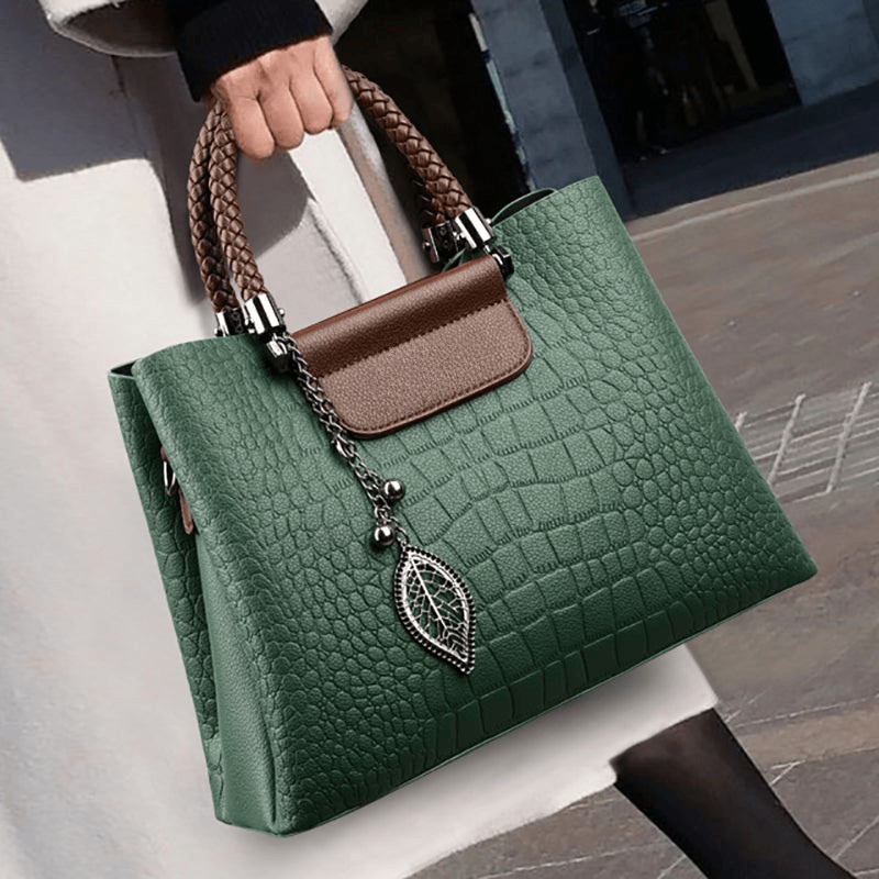 Jolina - Crocodile Top Handle Tote Bag