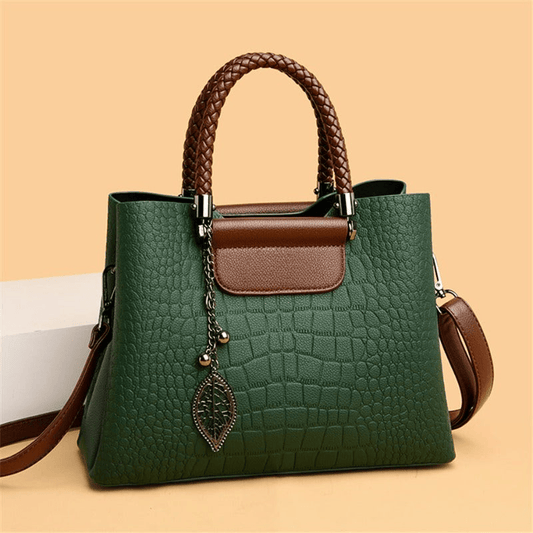 Jolina - Crocodile Top Handle Tote Bag