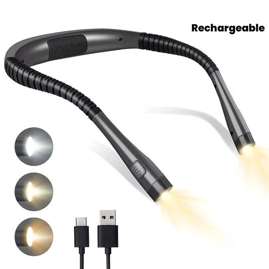 LED Neklamp – USB Oplaadbare Handsfree Leeslamp met 3 Lichtstanden
