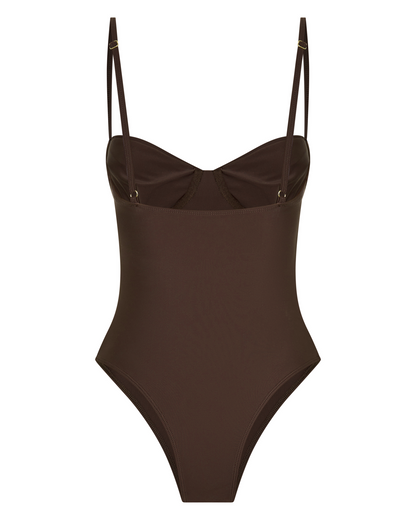 The Coastal Elegance Swimsuit Chocolate