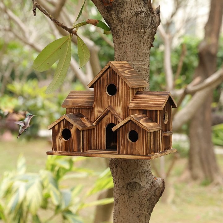 Funktionelles Holz-Nistkastenhaus für Gartenvögel – Nestora