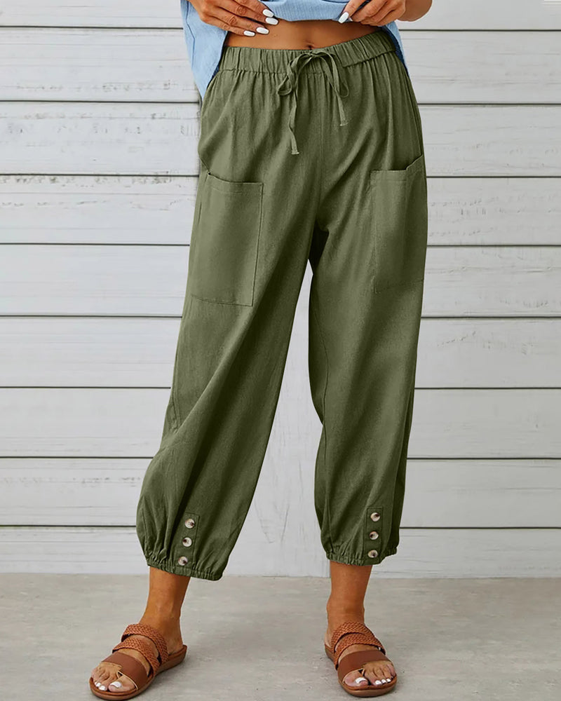 Women’s High Waisted Loose Trousers Comfortable Relaxed Fit Breathable Everyday Casual Versatile Pants