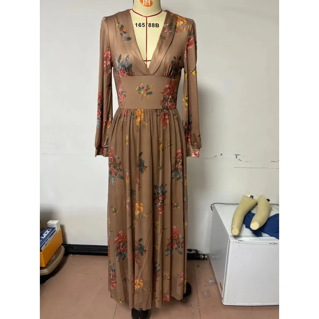Niva | Damen Maxikleid Schlicht Modern Boho