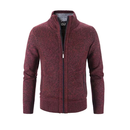 Men’s Chunky Knit Zip-Up Cardigan – Autumn and Winter Layer