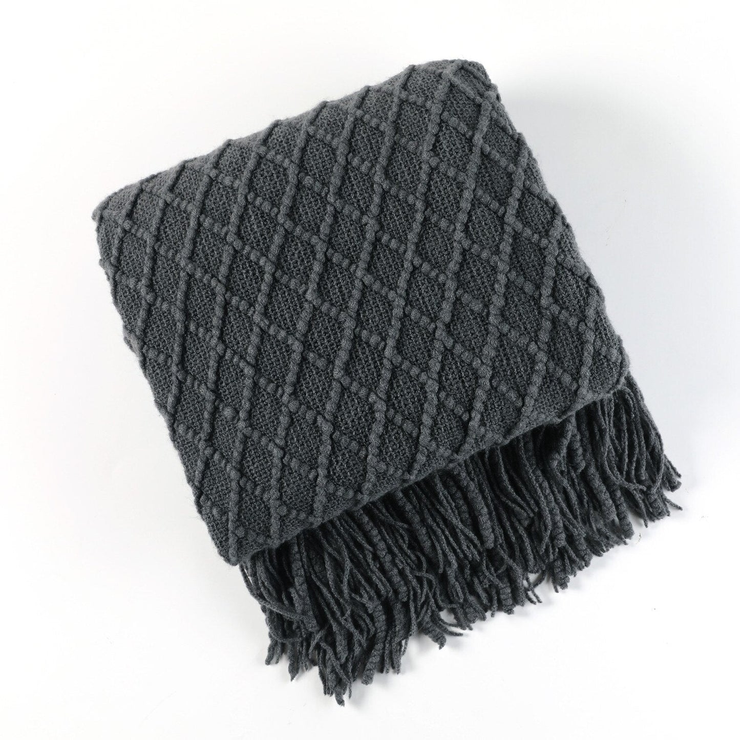 Soft Cozy Sofa Knitted Blanket with Tassels
