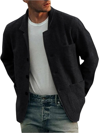 Nowoczesna Casual Męska Marynarka - Aiden-Szary-S-Trend Polska