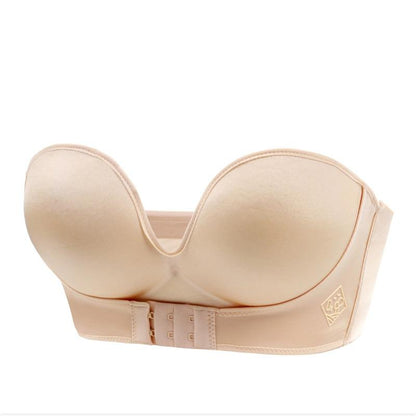 Nuvelia Biustonosz bez Ramiączek Push - Up Damski – Strapless Stanik z Zapięciem z Przodu i Efektem Push - Up - Pootivo