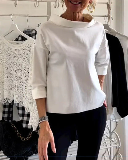 Women's Bateau Neck 3/4 Sleeve Casual Top