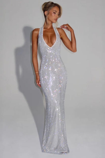 THE OPALINE MAXI DRESS - JET BLACK